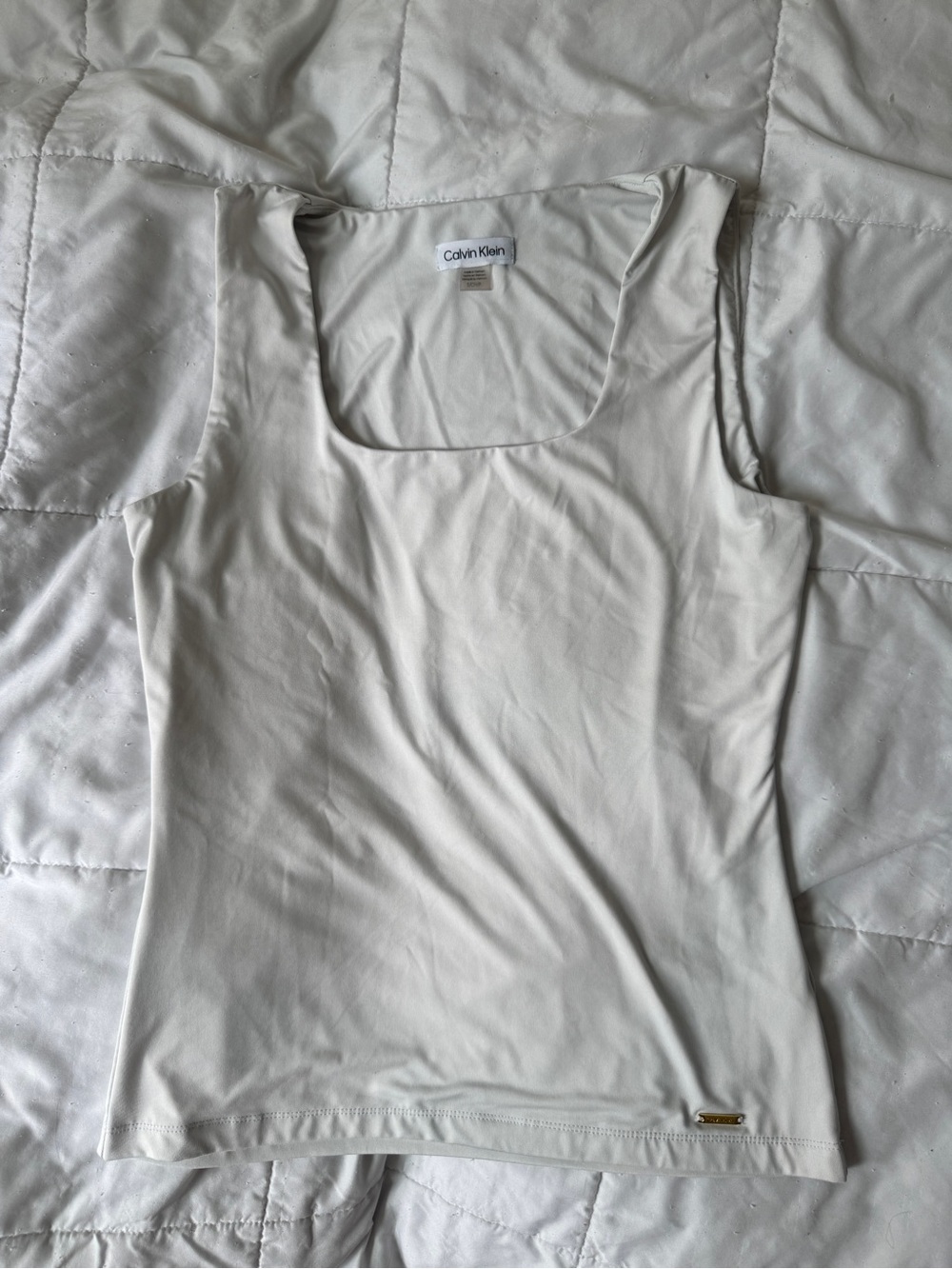 Calvin Klein White Scoop Neck Tank